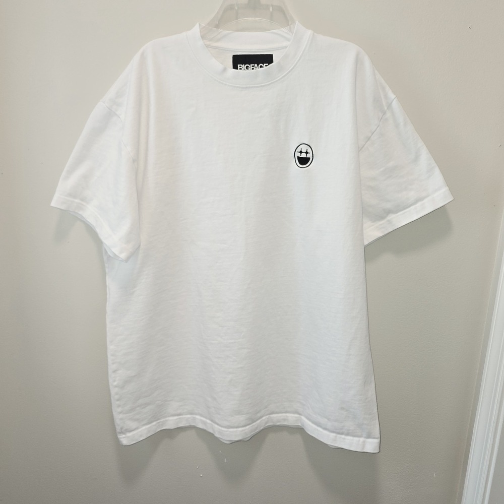 BIGFACE Coffee Oversized Heavyweight T-Shirt White XL 365 GSM Combed Cotton USA - Picture 2 of 12